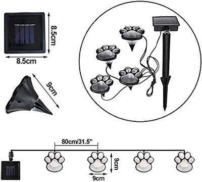 Luz Solar Decorativa Gato y Garra de Oso con 4 LED para Jardín - Image 13