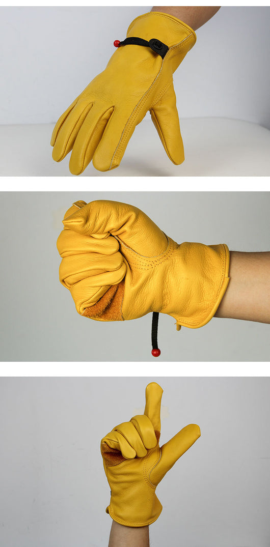 Guantes de Cuero Flor de Vaca para Soldadura y Jardinería - Protección Térmica Profesional - Image 9