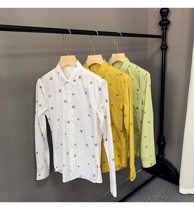 Camisa Floral Coreana Slim Fit para Hombre - Estampado Casual Moderno - Image 8
