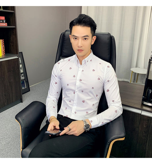Camisa Floral Coreana Slim Fit para Hombre - Estampado Casual Moderno - Image 10