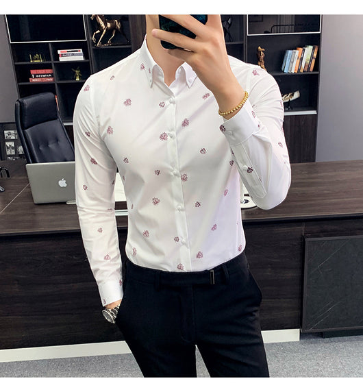 Camisa Floral Coreana Slim Fit para Hombre - Estampado Casual Moderno - Image 15