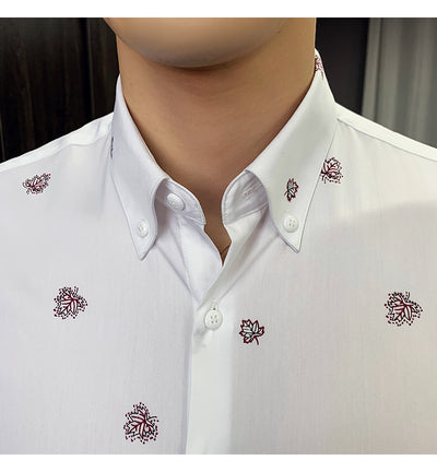 Camisa Floral Coreana Slim Fit para Hombre - Estampado Casual Moderno - Image 16