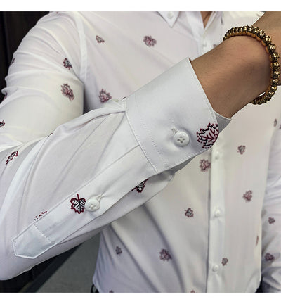 Camisa Floral Coreana Slim Fit para Hombre - Estampado Casual Moderno - Image 18