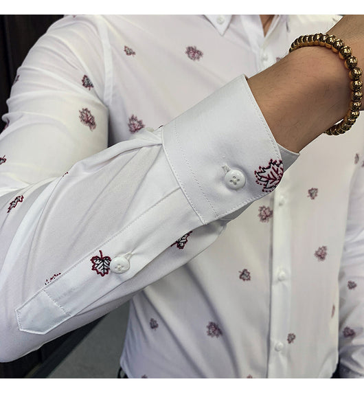 Camisa Floral Coreana Slim Fit para Hombre - Estampado Casual Moderno - Image 18