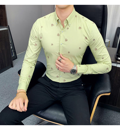 Camisa Floral Coreana Slim Fit para Hombre - Estampado Casual Moderno - Image 21