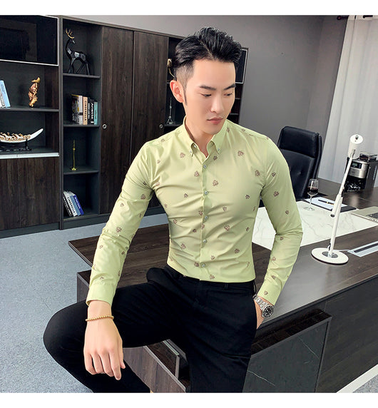Camisa Floral Coreana Slim Fit para Hombre - Estampado Casual Moderno - Image 22