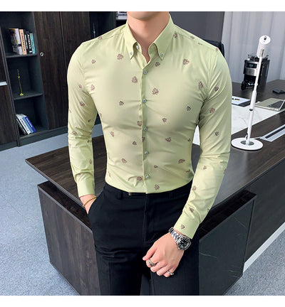 Camisa Floral Coreana Slim Fit para Hombre - Estampado Casual Moderno - Image 23