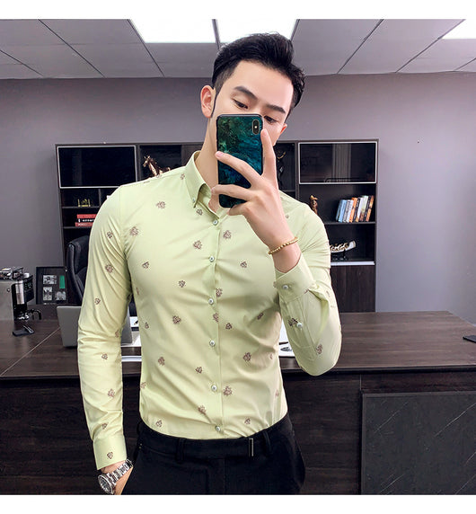Camisa Floral Coreana Slim Fit para Hombre - Estampado Casual Moderno - Image 24