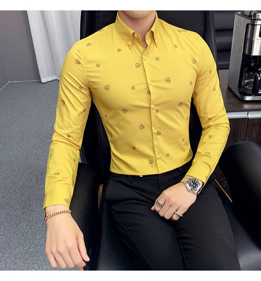 Camisa Floral Coreana Slim Fit para Hombre - Estampado Casual Moderno - Image 28