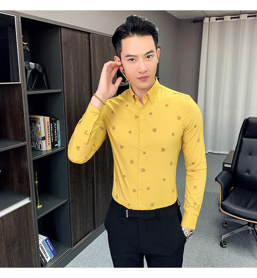 Camisa Floral Coreana Slim Fit para Hombre - Estampado Casual Moderno - Image 29
