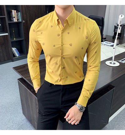 Camisa Floral Coreana Slim Fit para Hombre - Estampado Casual Moderno - Image 31