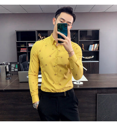 Camisa Floral Coreana Slim Fit para Hombre - Estampado Casual Moderno - Image 32