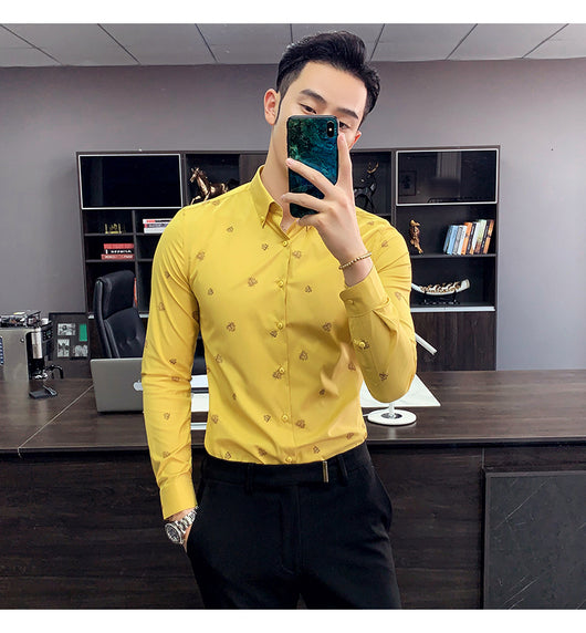 Camisa Floral Coreana Slim Fit para Hombre - Estampado Casual Moderno - Image 32