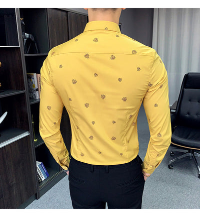 Camisa Floral Coreana Slim Fit para Hombre - Estampado Casual Moderno - Image 34