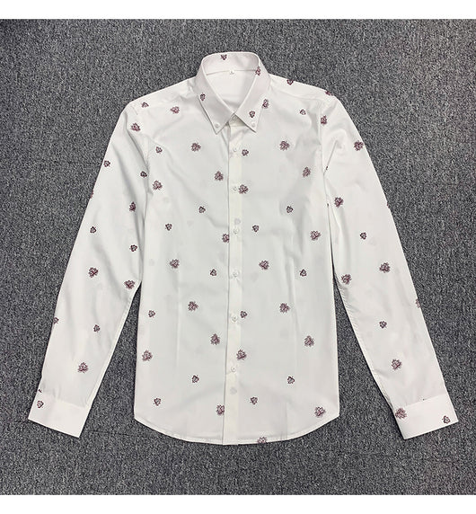 Camisa Floral Coreana Slim Fit para Hombre - Estampado Casual Moderno - Image 35