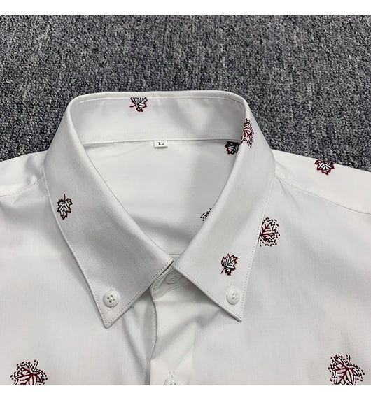 Camisa Floral Coreana Slim Fit para Hombre - Estampado Casual Moderno - Image 36