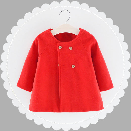 Abrigo Capa de Cuello Redondo Manga Larga para Niños - Otoño e Invierno - Image 5