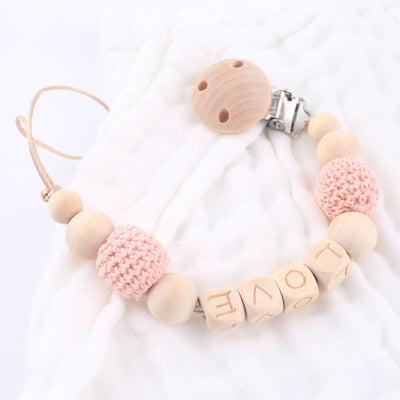 Mordedor de Madera Natural Tejido a Crochet Personalizado para Bebé - Image 7