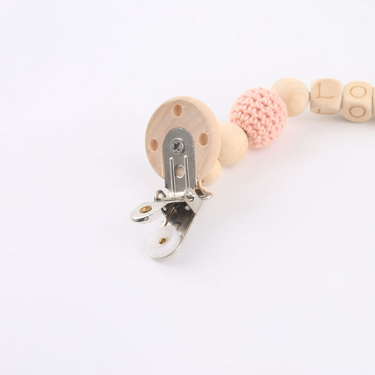 Mordedor de Madera Natural Tejido a Crochet Personalizado para Bebé - Image 9