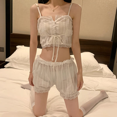 Pijama Sexy de Dos Piezas para Mujer - Conjunto Camisola y Suspensores Verano - Image 8