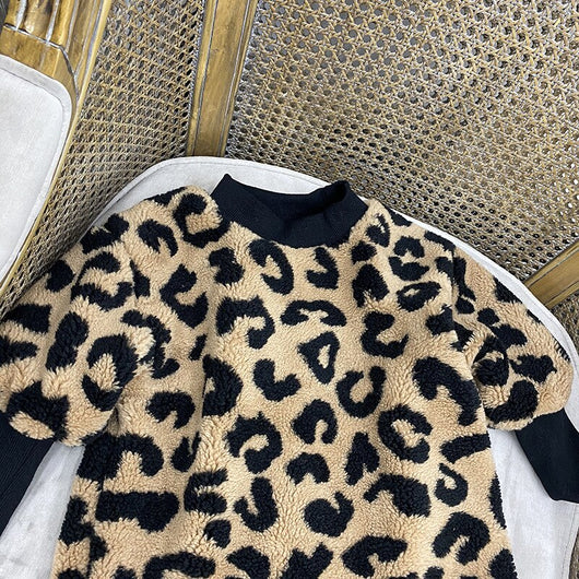 Blusa Infantil Estampado Leopardo Manga Larga Cálida en Cashmere - Image 7