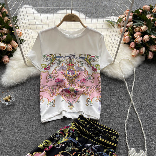 Conjunto de Dos Piezas: Blusa Estampada y Falda Corta para Mujer - Image 8