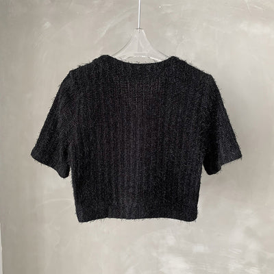 Conjunto Casual: Top Tejido Escote V Manga Corta + Shorts Anchos PU - Image 15