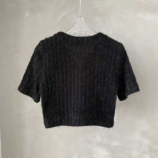 Conjunto Casual: Top Tejido Escote V Manga Corta + Shorts Anchos PU - Image 15