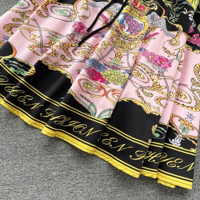 Conjunto de Dos Piezas: Blusa Estampada y Falda Corta para Mujer - Image 10