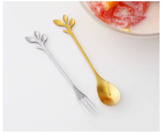Set Elegante de Tenedores y Cucharas - Diseño de Hoja Nórdica - Image 21