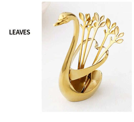 Set Elegante de Tenedores y Cucharas - Diseño de Hoja Nórdica - Image 22