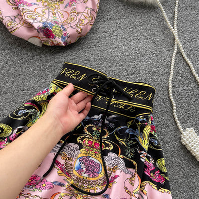 Conjunto de Dos Piezas: Blusa Estampada y Falda Corta para Mujer - Image 14
