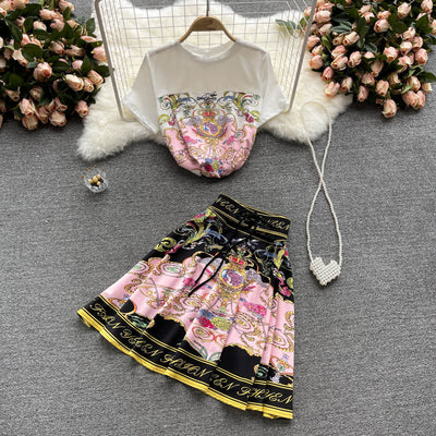 Conjunto de Dos Piezas: Blusa Estampada y Falda Corta para Mujer - Image 15