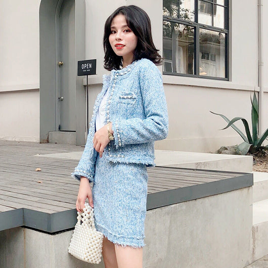 Conjunto Elegante de Chaqueta y Falda para Otoño e Invierno - Image 7