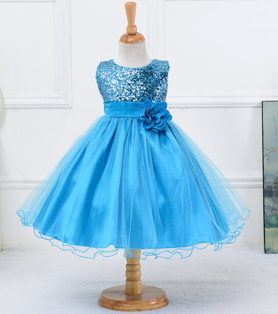 Vestido de Niña con Lentejuelas Floral para Dama de Honor y Eventos Especiales - Image 23