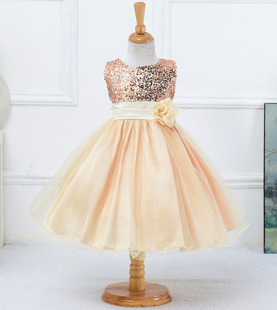 Vestido de Niña con Lentejuelas Floral para Dama de Honor y Eventos Especiales - Image 25