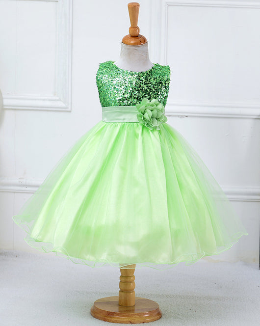 Vestido de Niña con Lentejuelas Floral para Dama de Honor y Eventos Especiales - Image 27