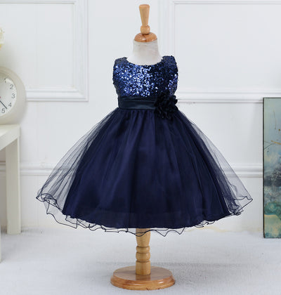 Vestido de Niña con Lentejuelas Floral para Dama de Honor y Eventos Especiales - Image 31