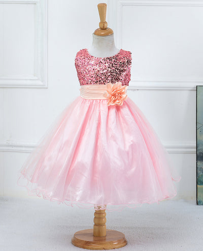 Vestido de Niña con Lentejuelas Floral para Dama de Honor y Eventos Especiales - Image 37