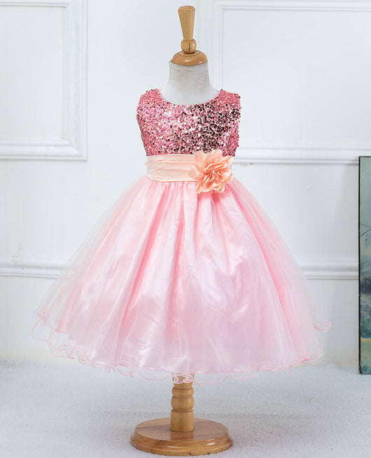 Vestido de Niña con Lentejuelas Floral para Dama de Honor y Eventos Especiales - Image 37