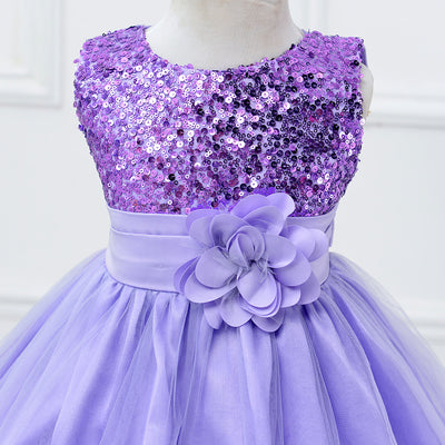 Vestido de Niña con Lentejuelas Floral para Dama de Honor y Eventos Especiales - Image 41