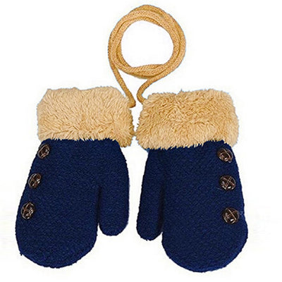 Guantes Infantiles de Punto con Forro de Terciopelo y Cordón - Image 3