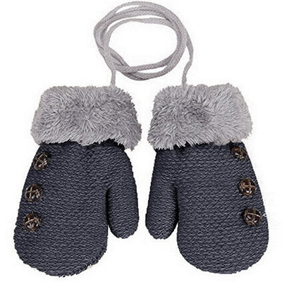 Guantes Infantiles de Punto con Forro de Terciopelo y Cordón - Image 4