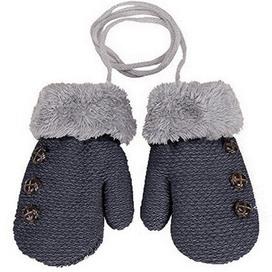 Guantes Infantiles de Punto con Forro de Terciopelo y Cordón - Image 4