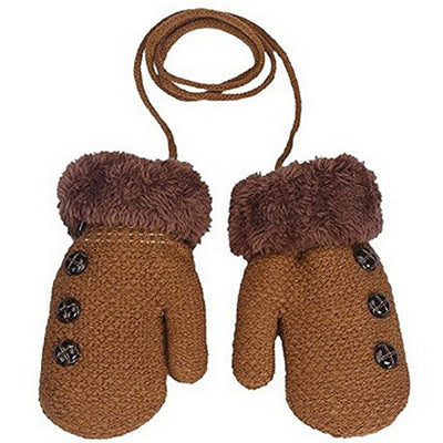 Guantes Infantiles de Punto con Forro de Terciopelo y Cordón - Image 6