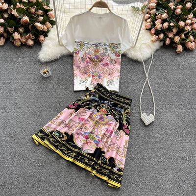 Conjunto de Dos Piezas: Blusa Estampada y Falda Corta para Mujer - Image 19