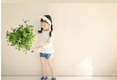 Shorts de Mezclilla Infantil Estilo Coreano con Encaje - Pantalones Cortos para Niñas - Image 9