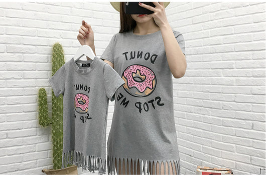 Vestido a Juego Mamá e Hija con Donas y Flecos - Image 8