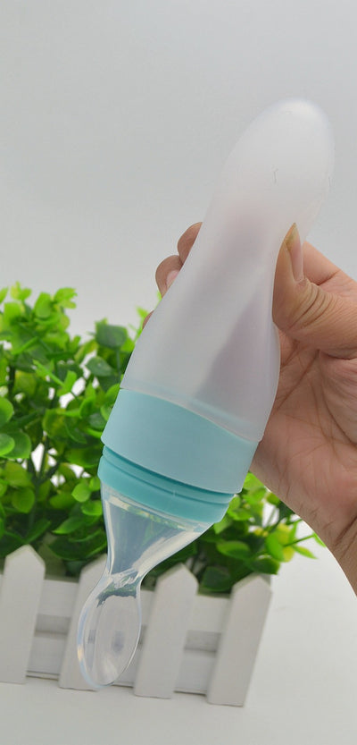 Cuchara Blanda de Silicona con Barrera para Papillas + Botella Exprimible Portátil - Image 13
