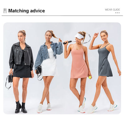 Conjunto Deportivo 2 Piezas: Falda Tenis Yoga y Short Fitness de Alto Estiramiento - Image 17